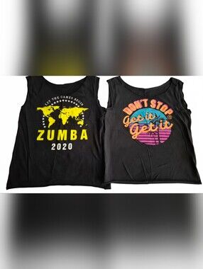 Zumba Graphic Tshirts- Black with Yellow & Multicolor Prints